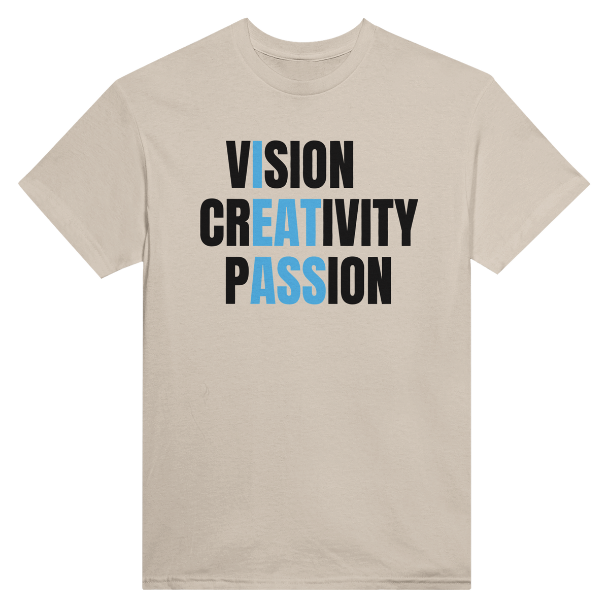 Vision creativity passion – morsom t-skjorte fra Køddeklær