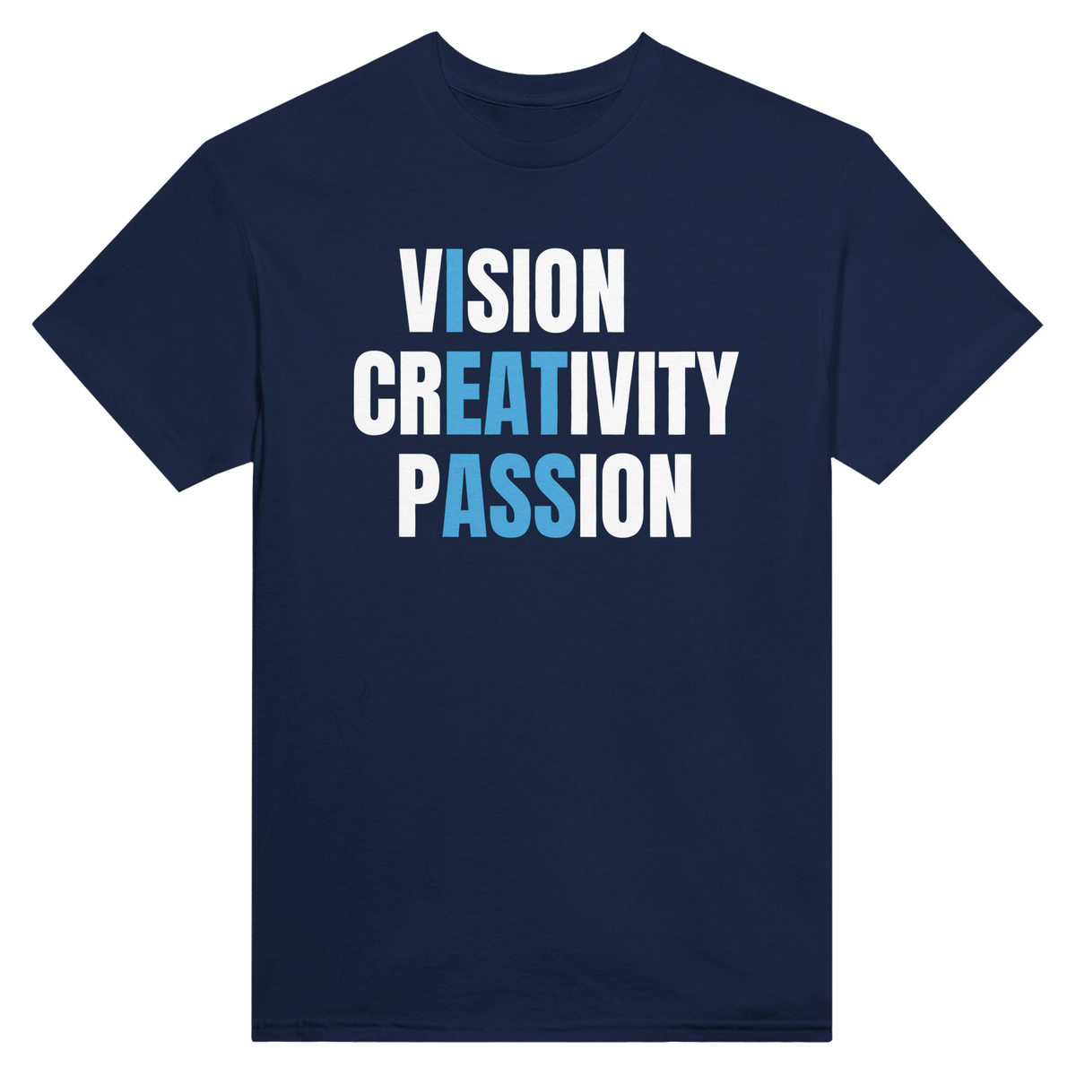 Vision creativity passion – morsom t-skjorte fra Køddeklær